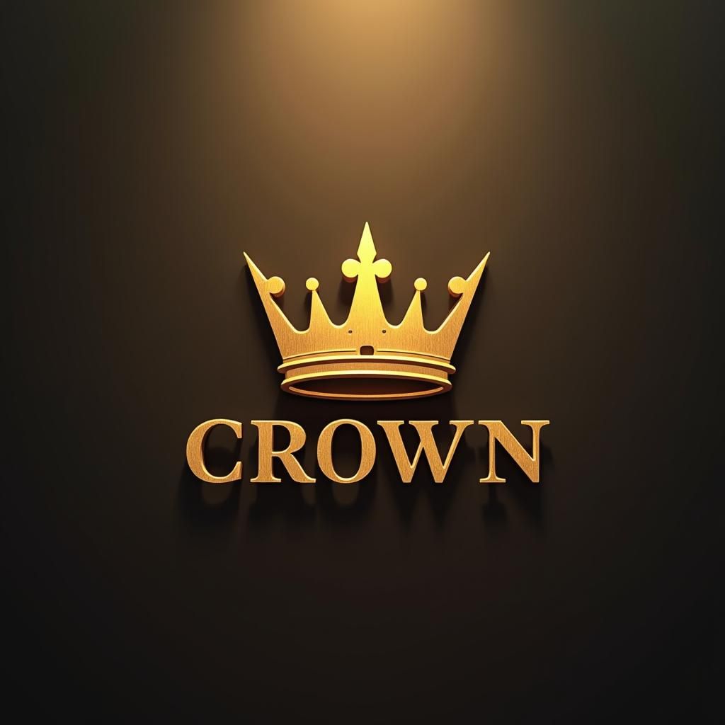 Majestic Gold Crown Logo with Cinematic Glow
