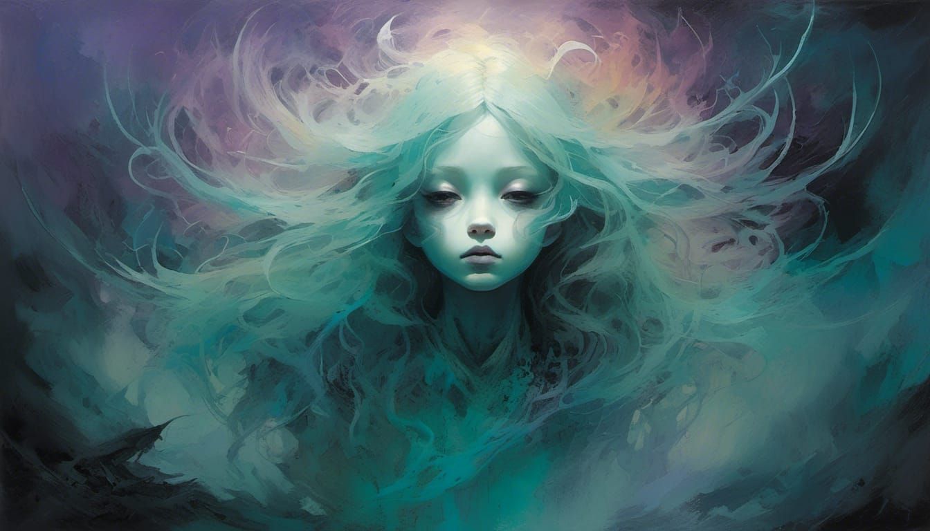 Surreal Vision: Vermillion Eyes in Dark Fantasy Style