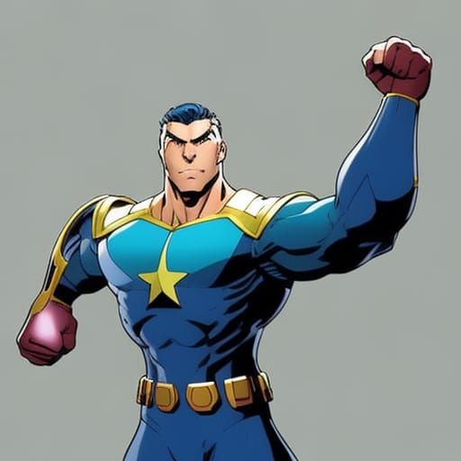 Hyperrealistic Omni-Man Portrait as Splash Art