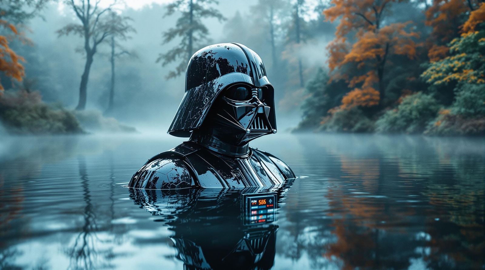 Hyperrealistic 3D Darth Vader in Lake
