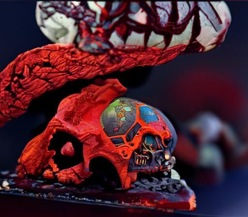 Hyperdetailed Skull Diorama in Fantasy Art Style