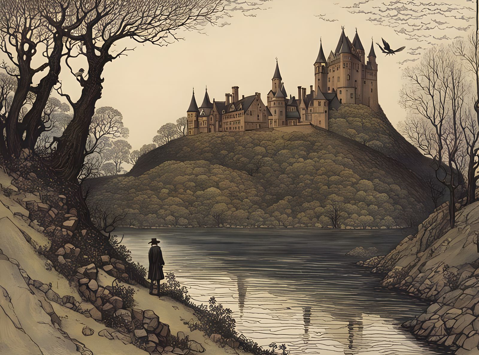 Gothic Imagination: A Rackham-esque Illustration