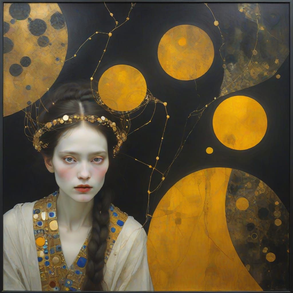 Portrait in Style of Klimt and Viertel