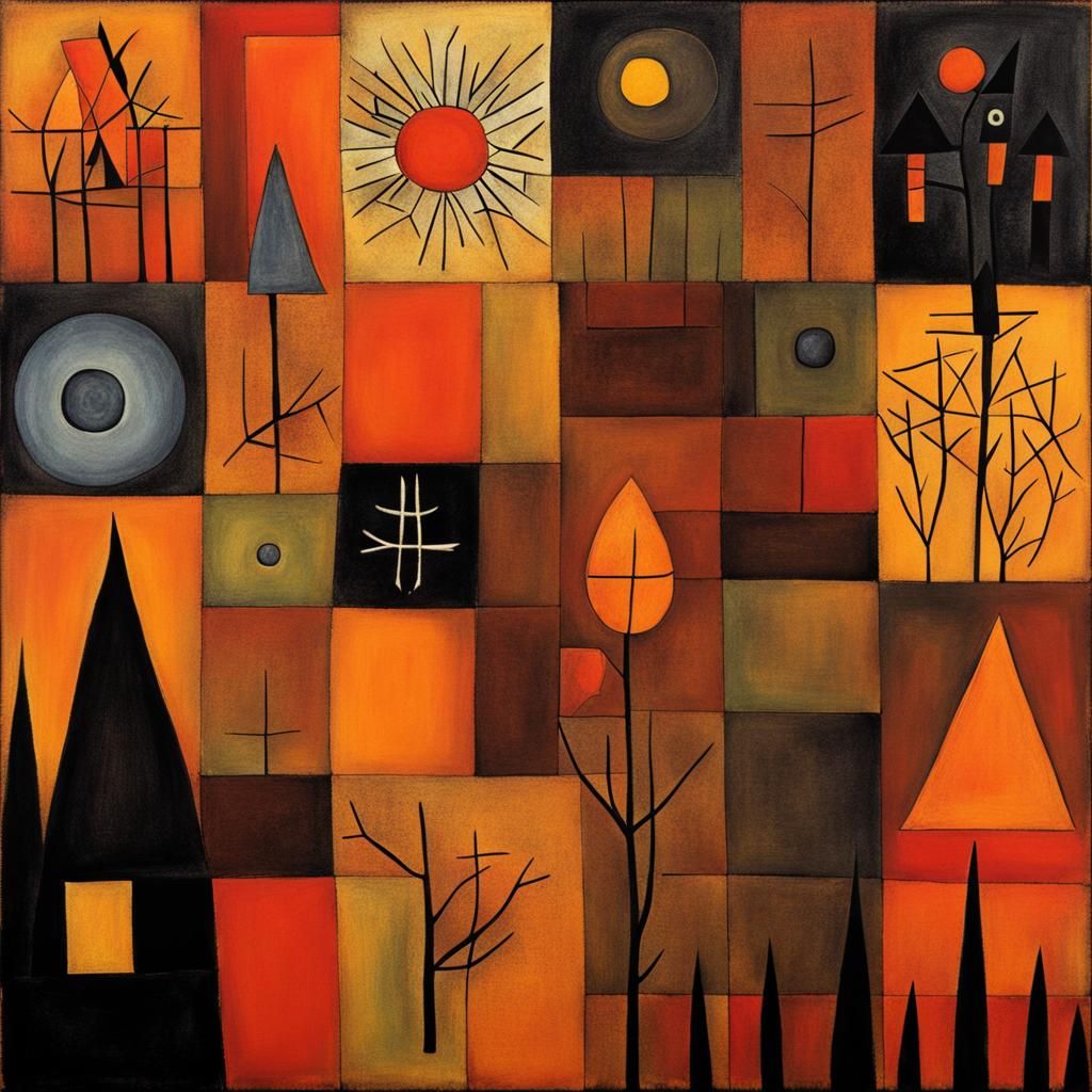 Abstract Art in Style of Paul Klee