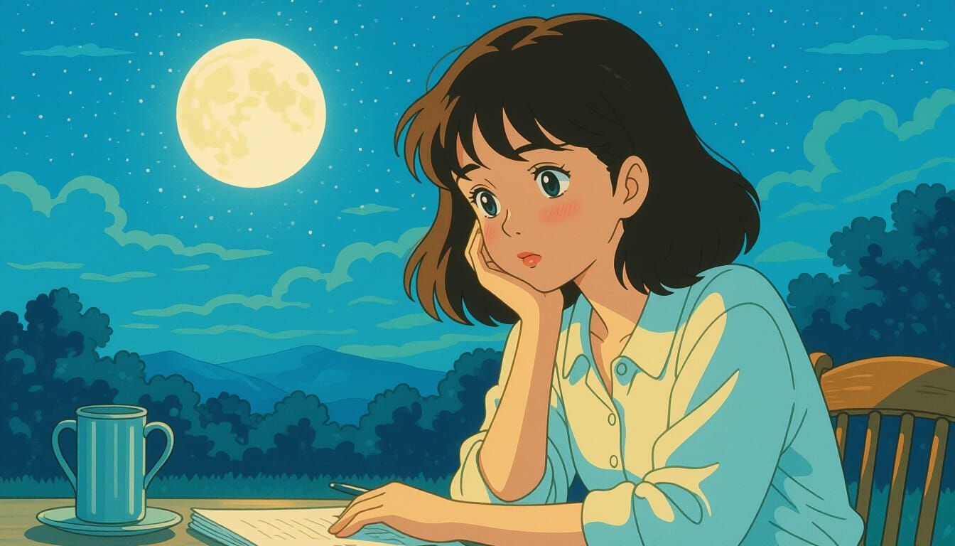 Cel-Shaded Animation of Starry Moonlit Gaze