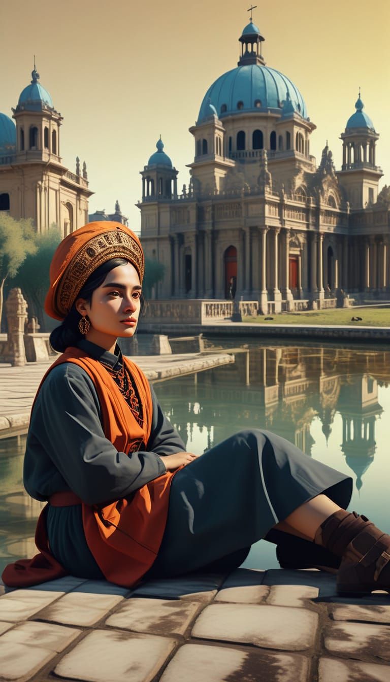 Cortés & Mutezuma's Messengers in Churultecal: Low-Poly Art