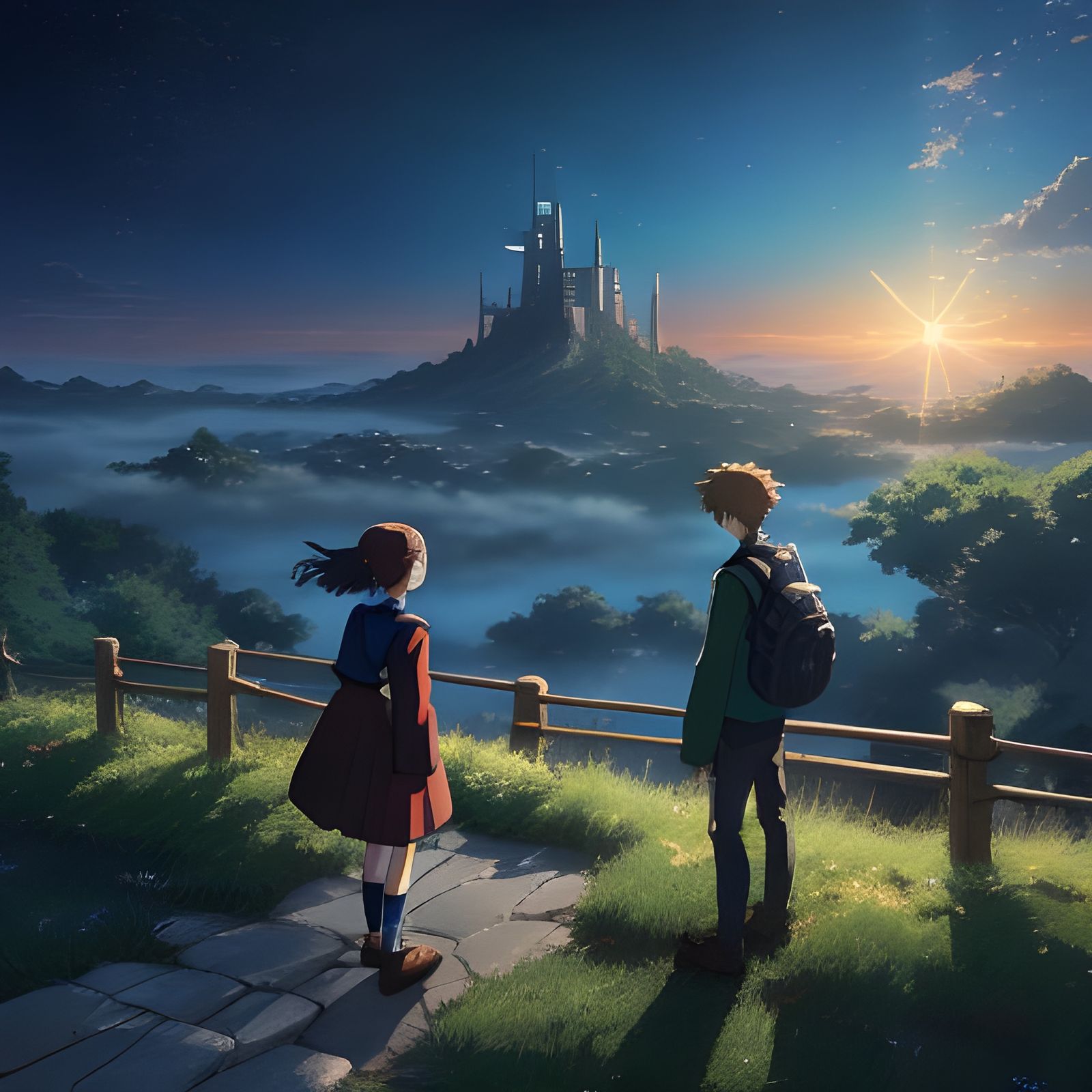 Anime Key Visual in Studio Ghibli Style
