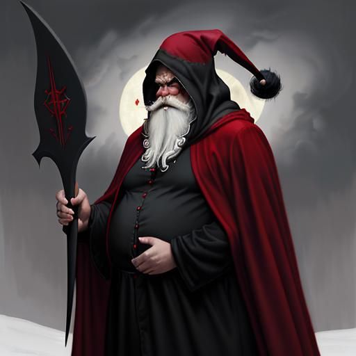 Gothic Santa Claus in Dark Fantasy Style