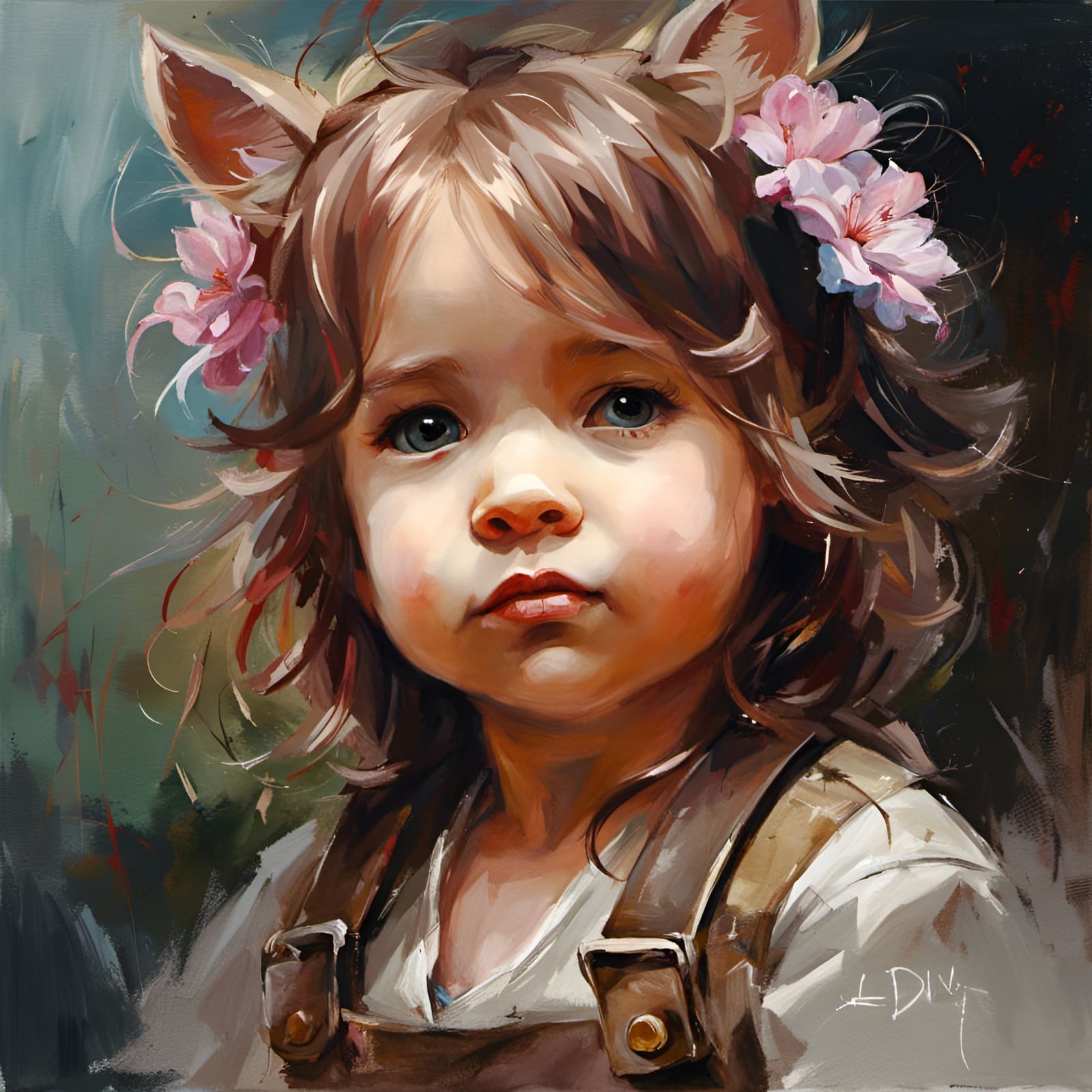 Adorable Character Design Oil Painting