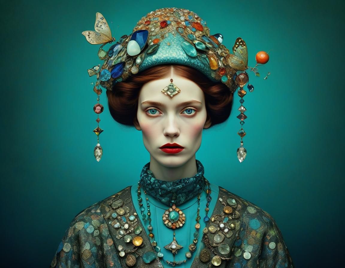 Anachronistic Jewellery Thief Portrait in Fairytale Chic Sty...