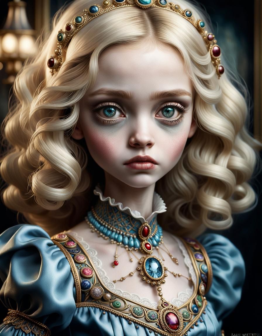 Hyperrealistic Blonde Portrait with Intricate Details