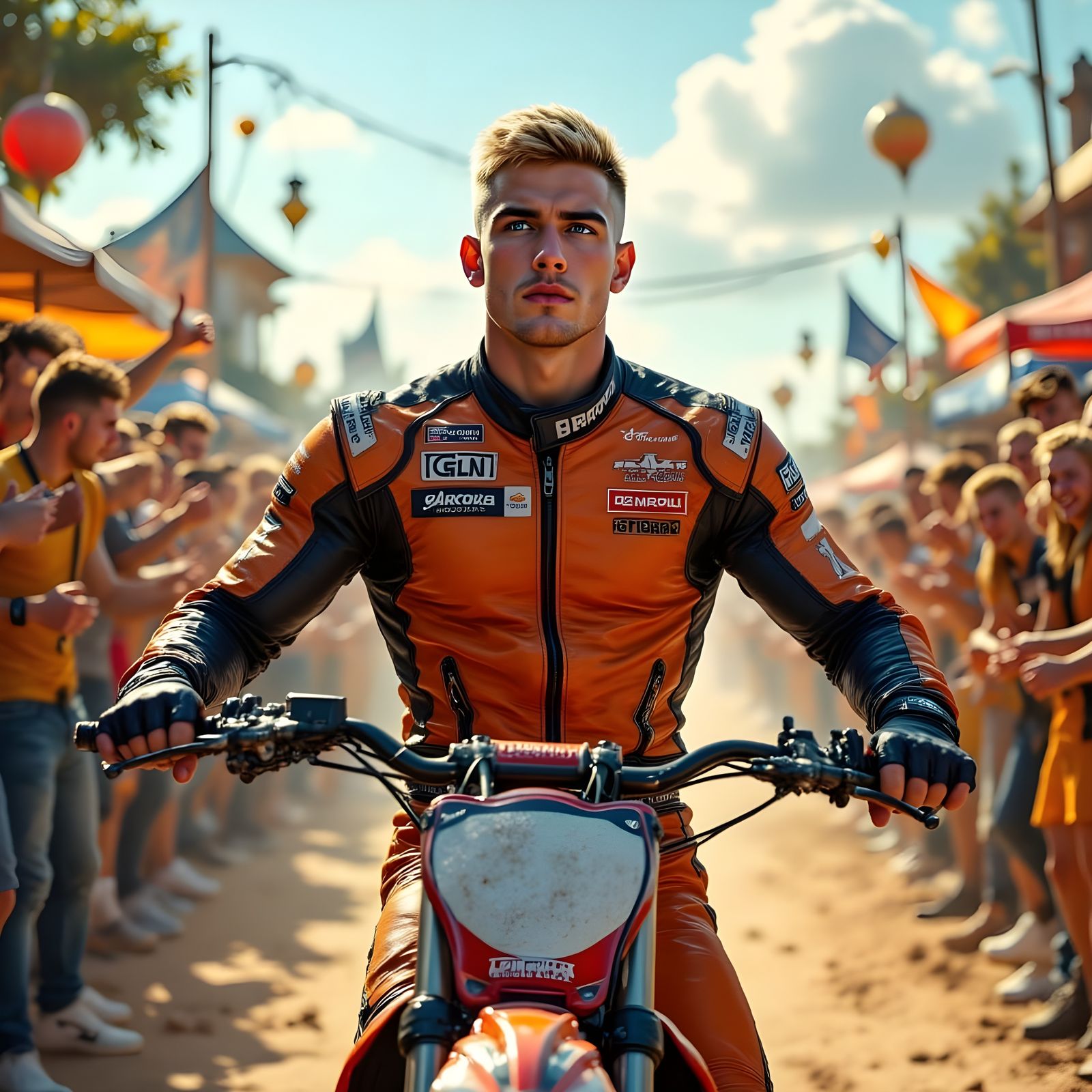 Biker Boy Brian After Winning a Race