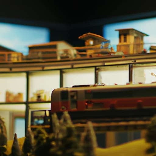 Japanese Model Train Store in Anime Style