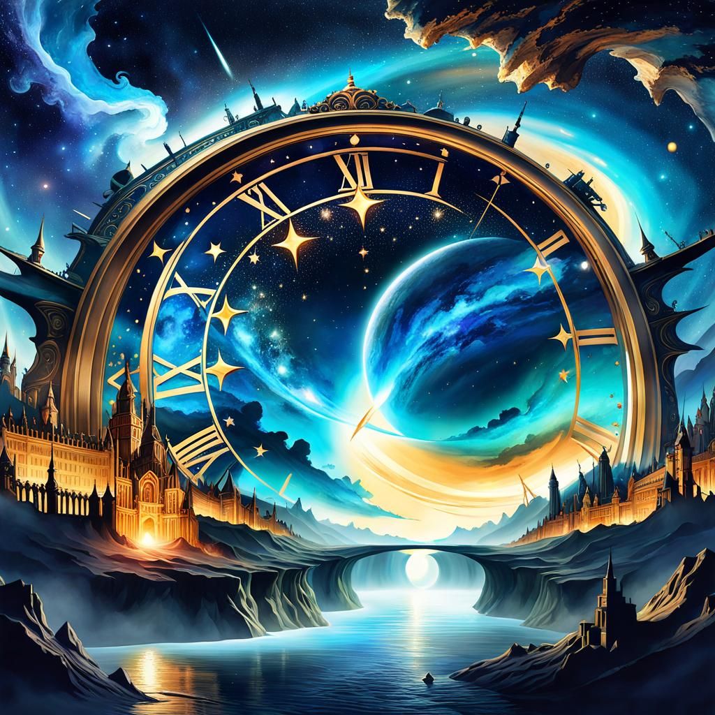 Time River: Hyperrealistic Baroque Fantasy in Space