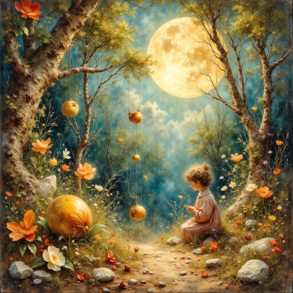 Fairy Feller Cracks a Nut at Night