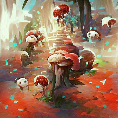 Enchanted Bioluminescent Mushroom Forest