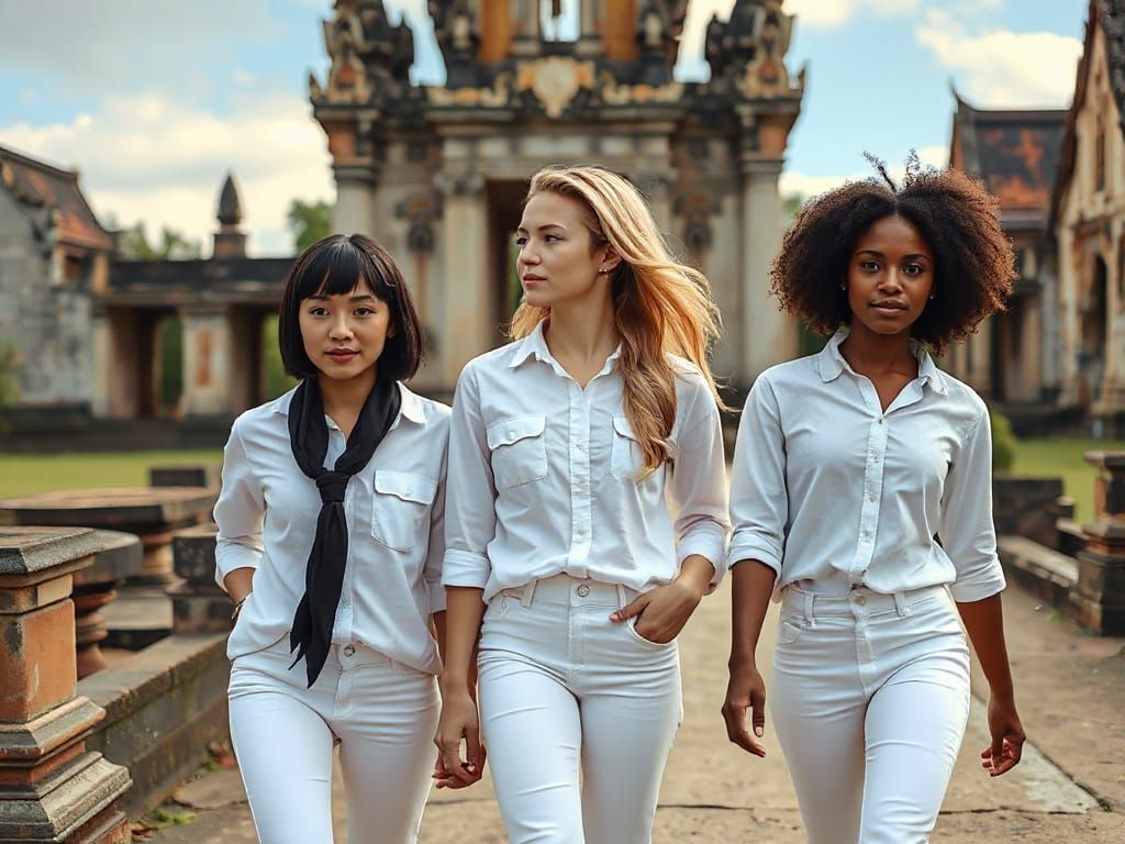 Women Explore Ancient Ayutthaya Ruins