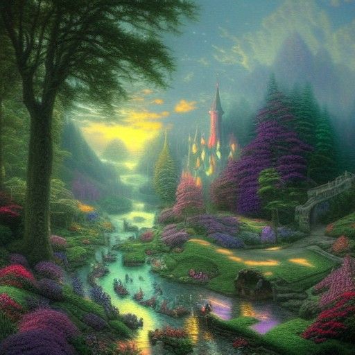Goblincore Fantasy Scene in Ethereal Mist