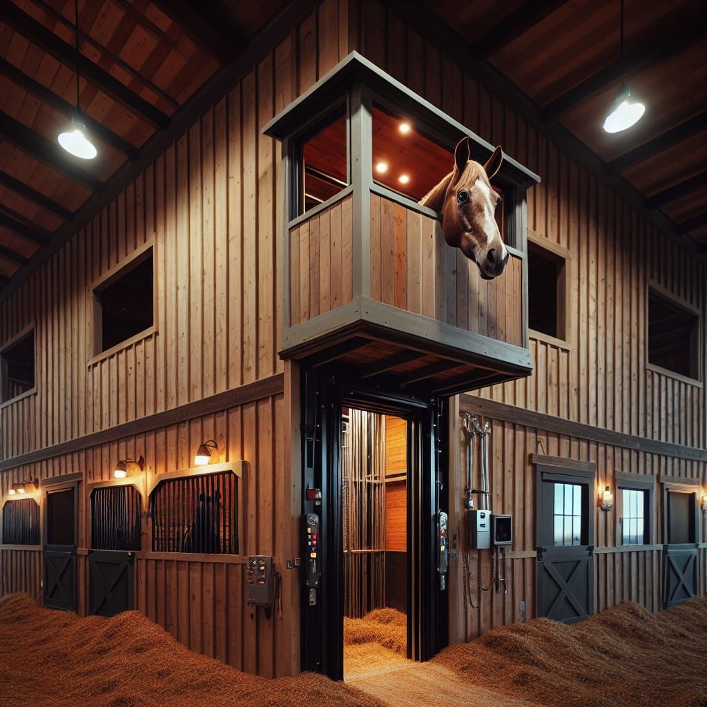 Horse Elevator Inside Multistory Barn