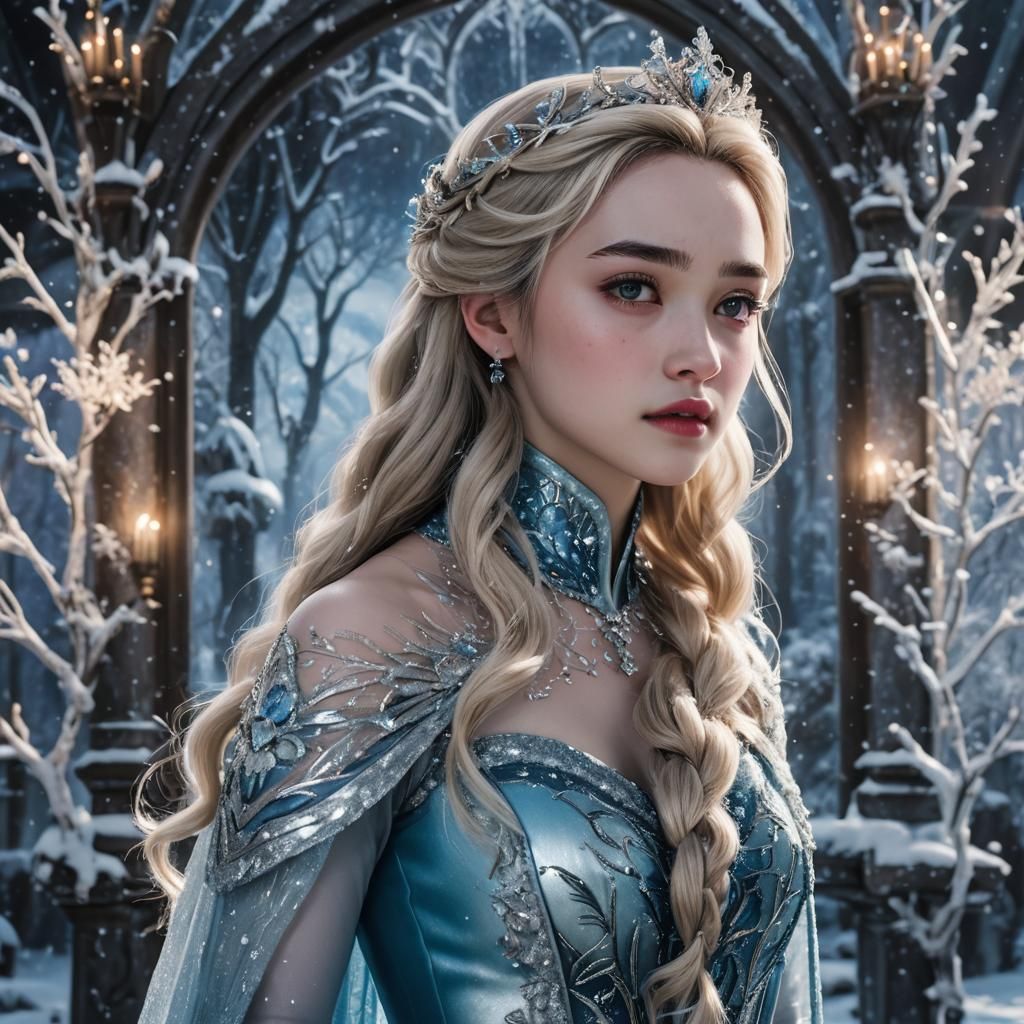 Elsa in Disneypunk Style with Blonde Hair