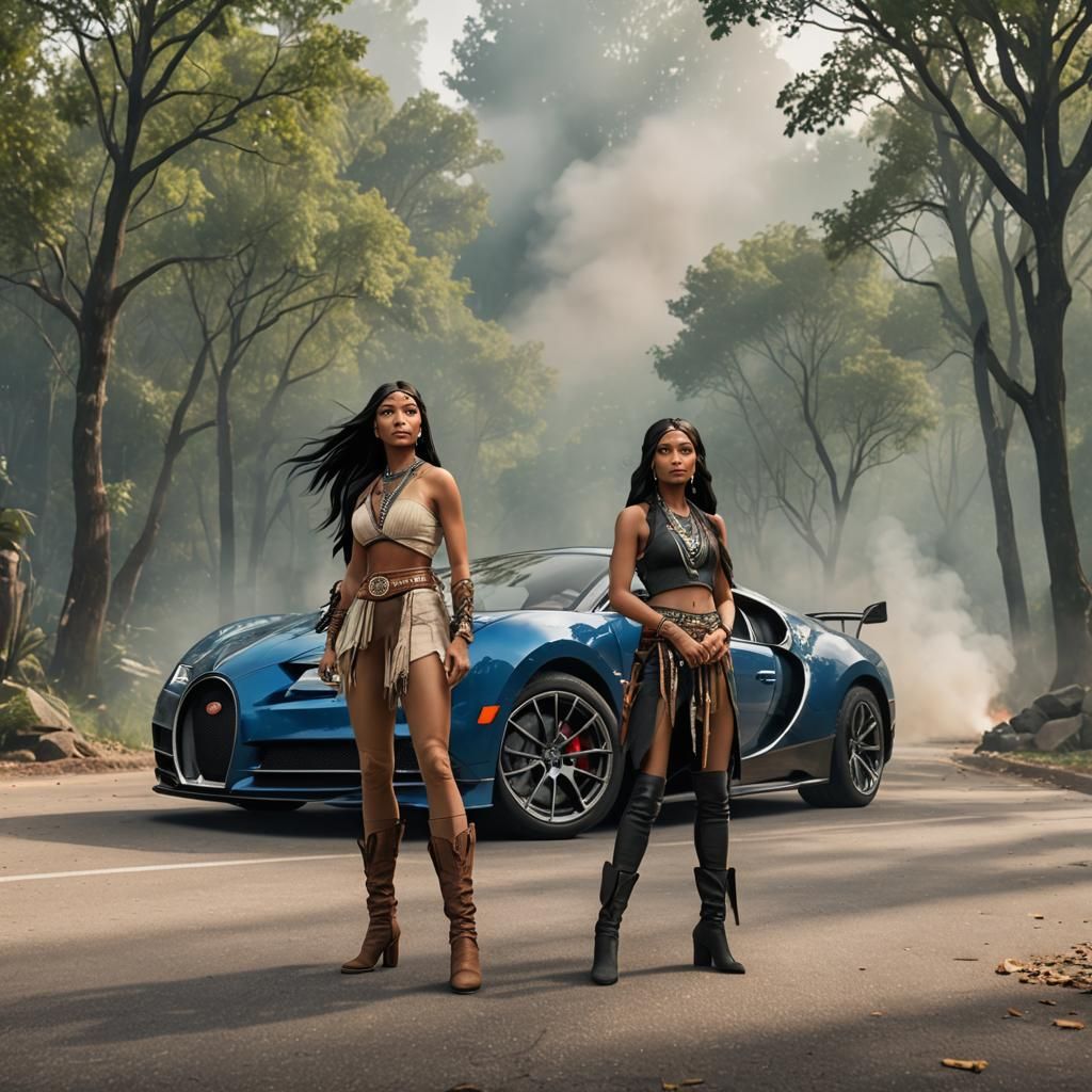 Pocahontas Drifting Bugatti in Fast and Furious Style