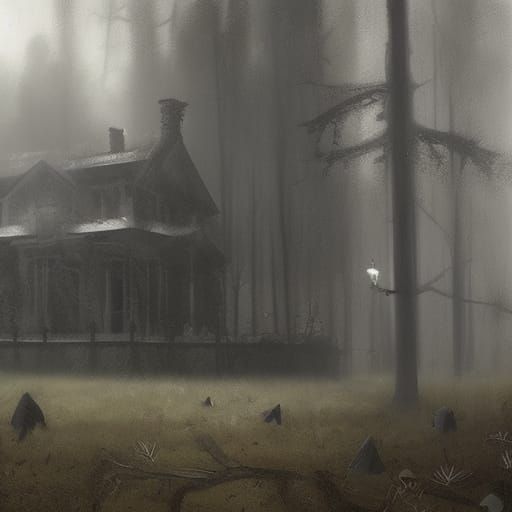 Sinister Haunted Hotel in Spooky Forest