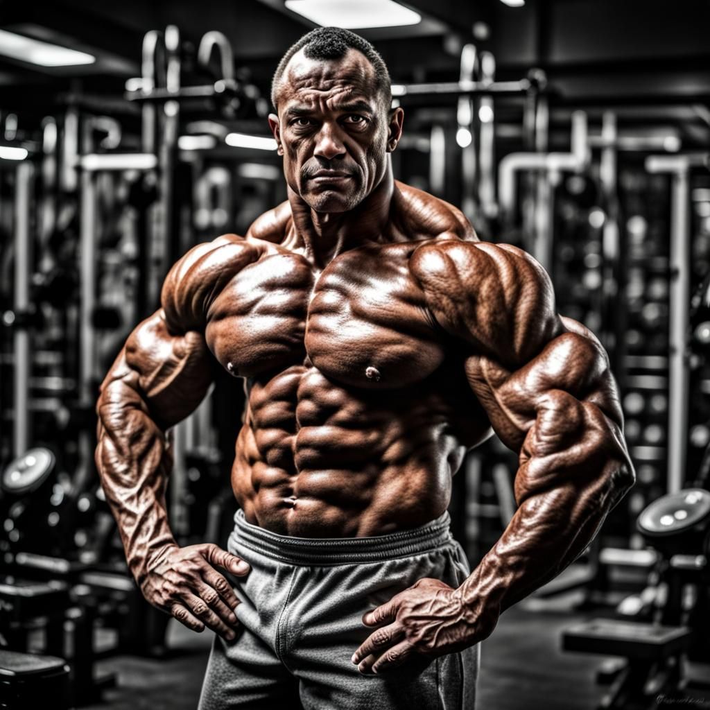 Hyperrealistic Portrait of the Ultimate Bodybuilder