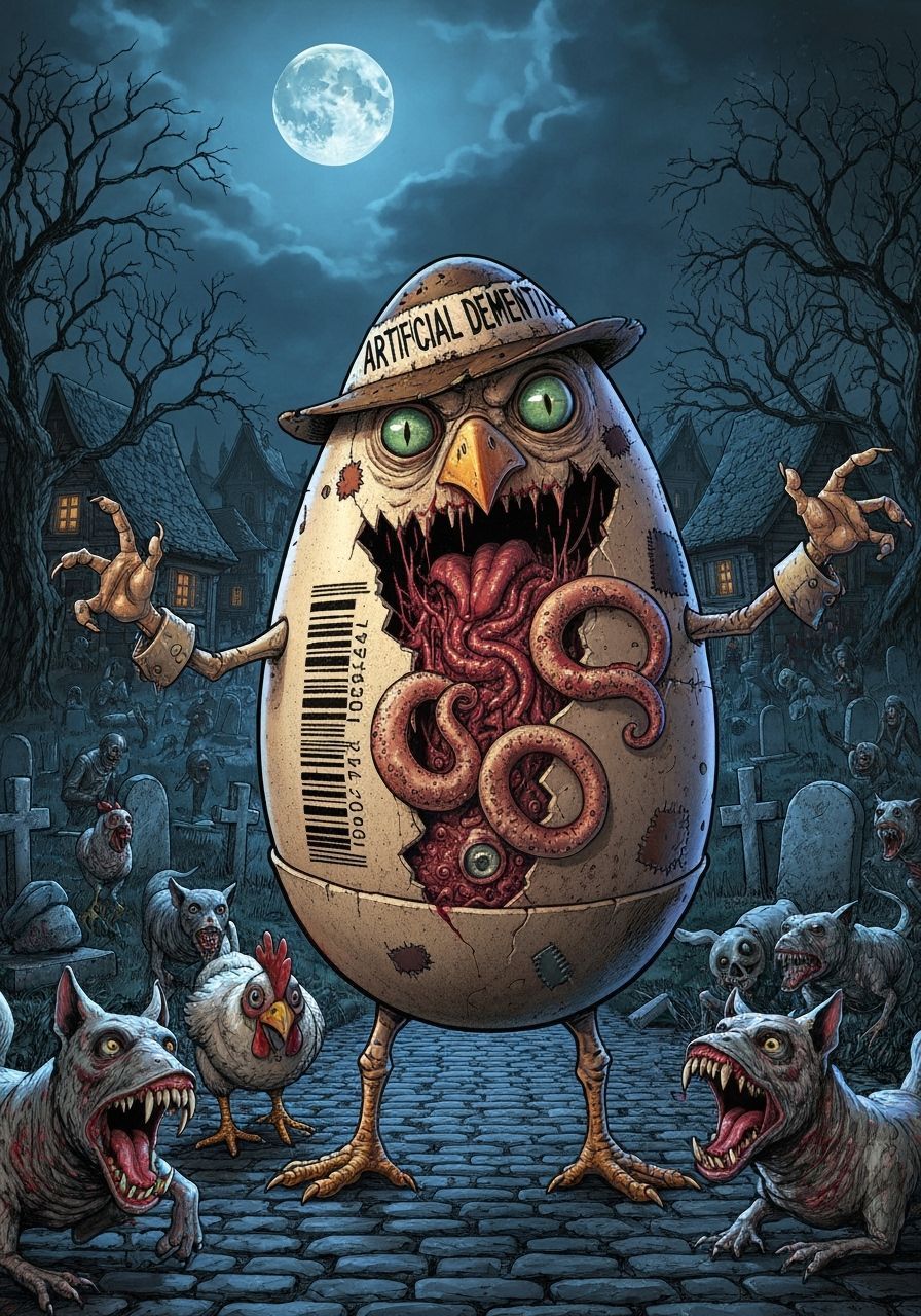 Visceral Creature Illustration in Mixed Gothic Horror Style