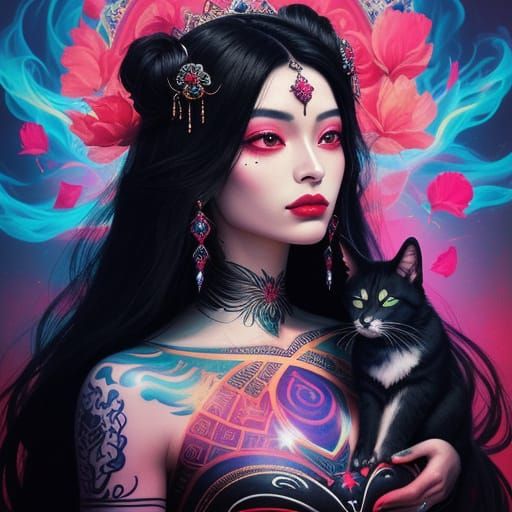 Dream Goddess Queen in Surreal Oil Painting Style