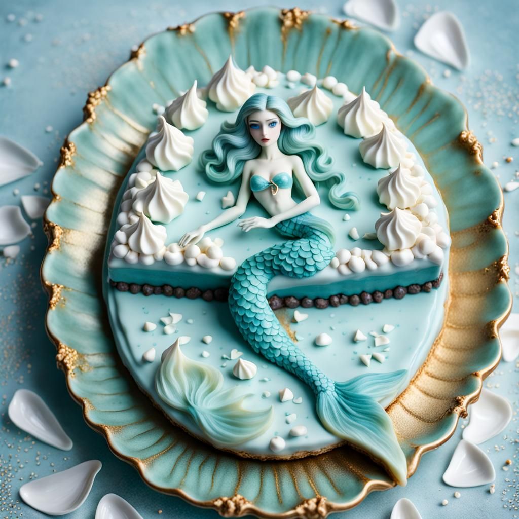 A mermaid marshmallow pie for my little mermaids party...but...