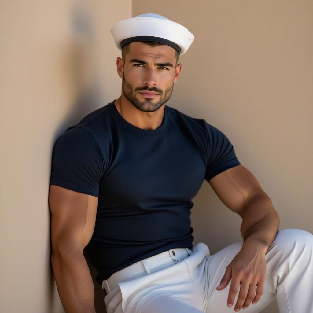 Hypermuscular Sailor in Tight Underwear