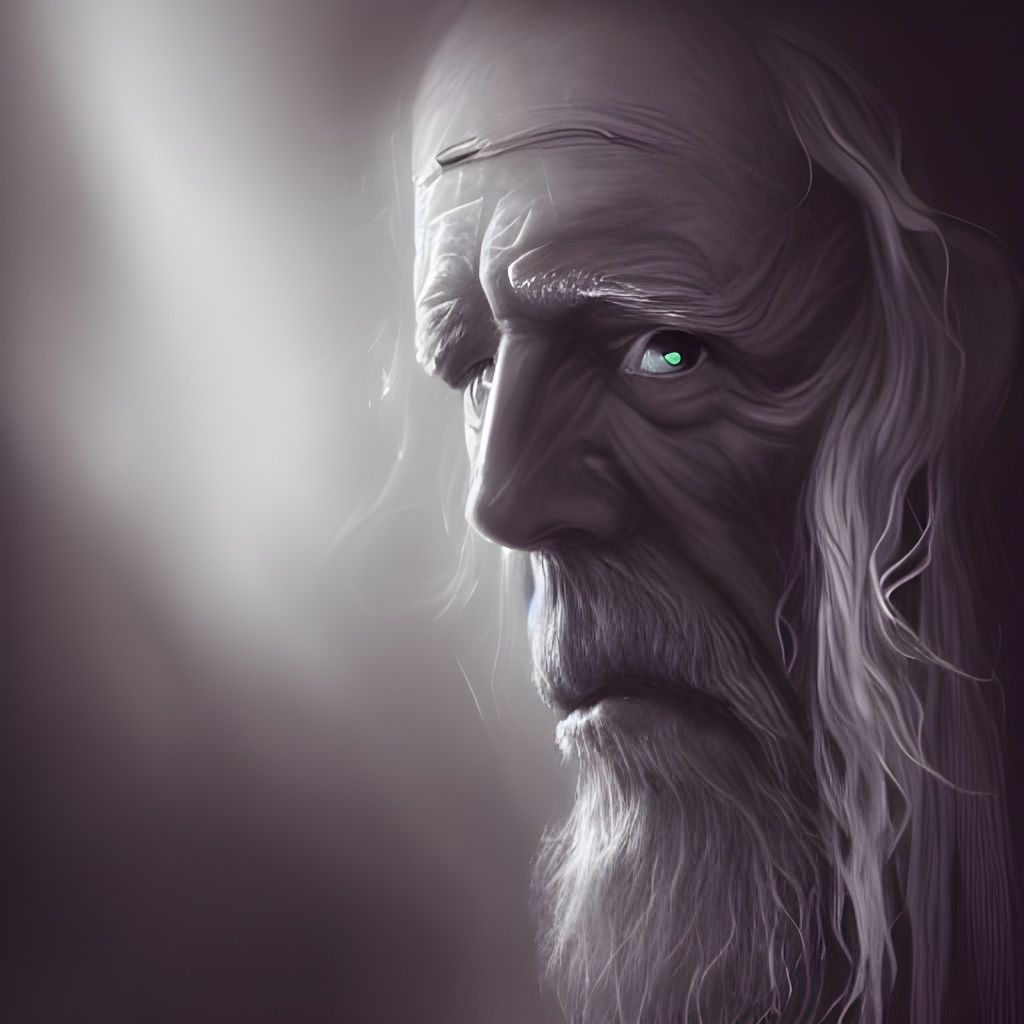 Detailed Portrait of an Old Dwarf in Dark Fantasy Style