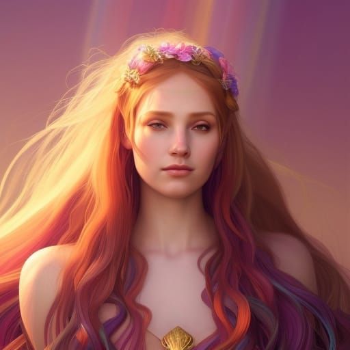 Gothic Elf Princess in Field of Flowers