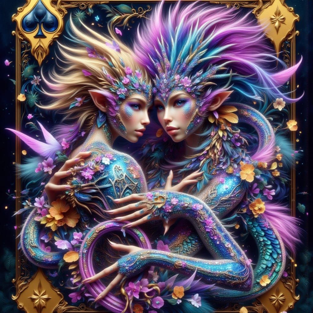 Iridescent Hybrid Creatures Emerge from Magical Card