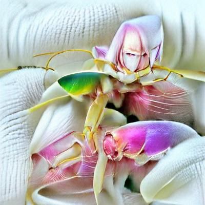 Pastel Orchid Mantis Portrait