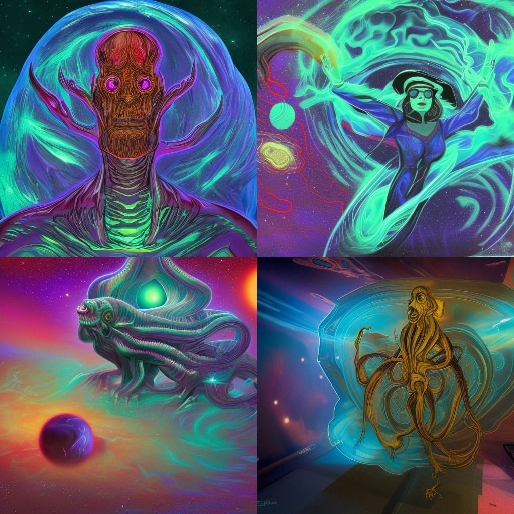 Eldritch Monster in Space as Astral Illustration