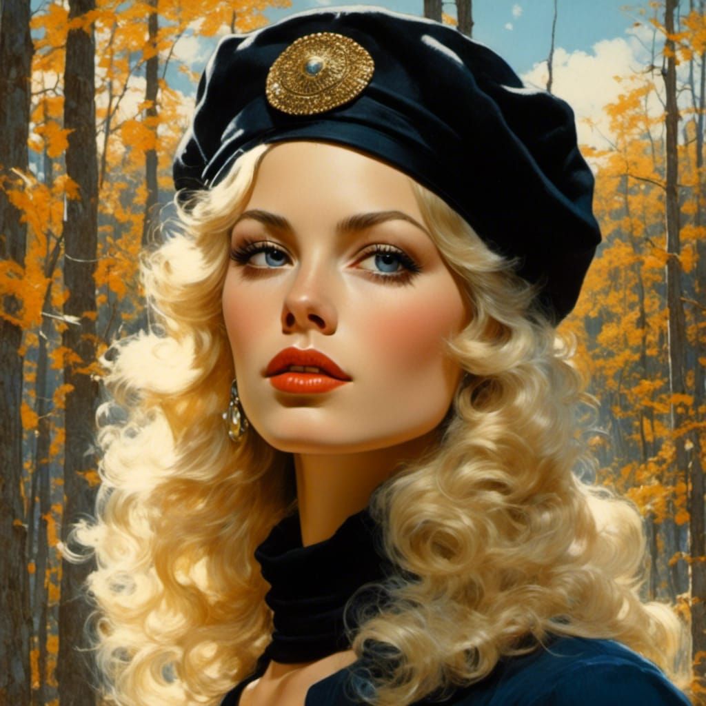 Bonnie Parker in Norman Rockwell Portrait Style