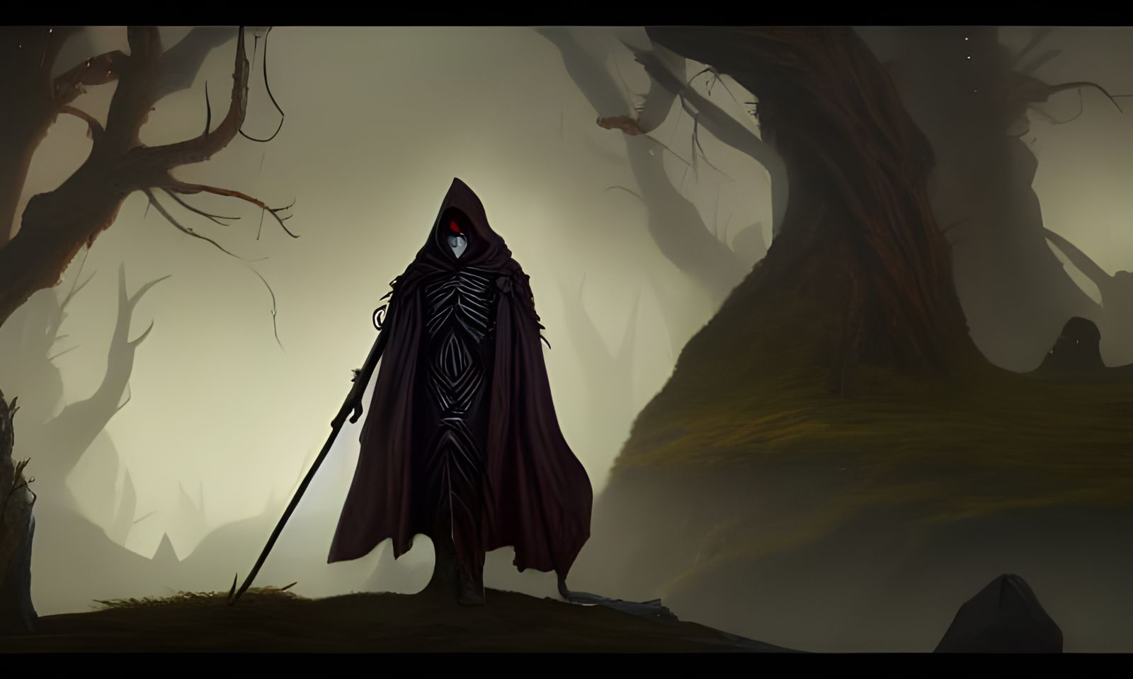 Cloaked Darkling: Detailed Fantasy Concept Art