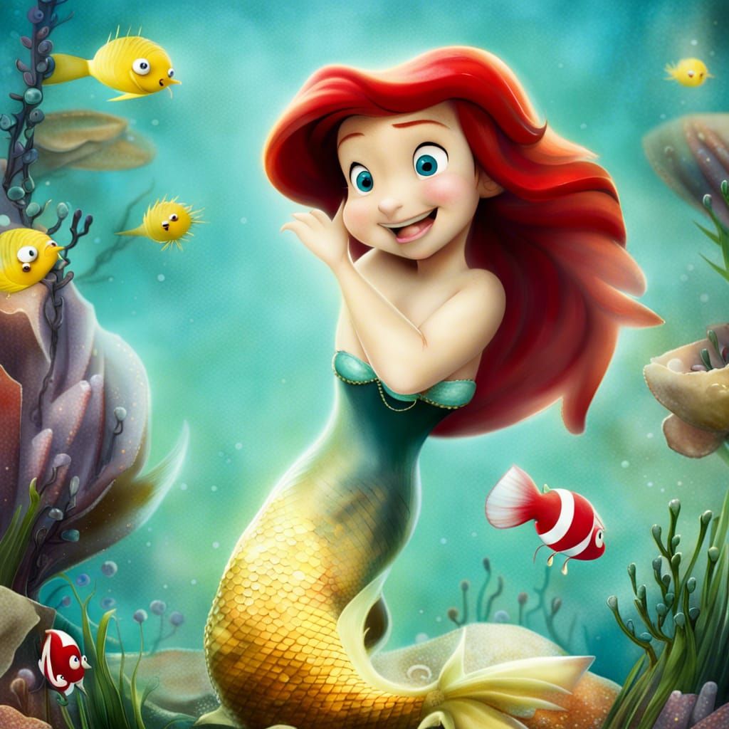 Little Mermaid in Disney Pixar Style