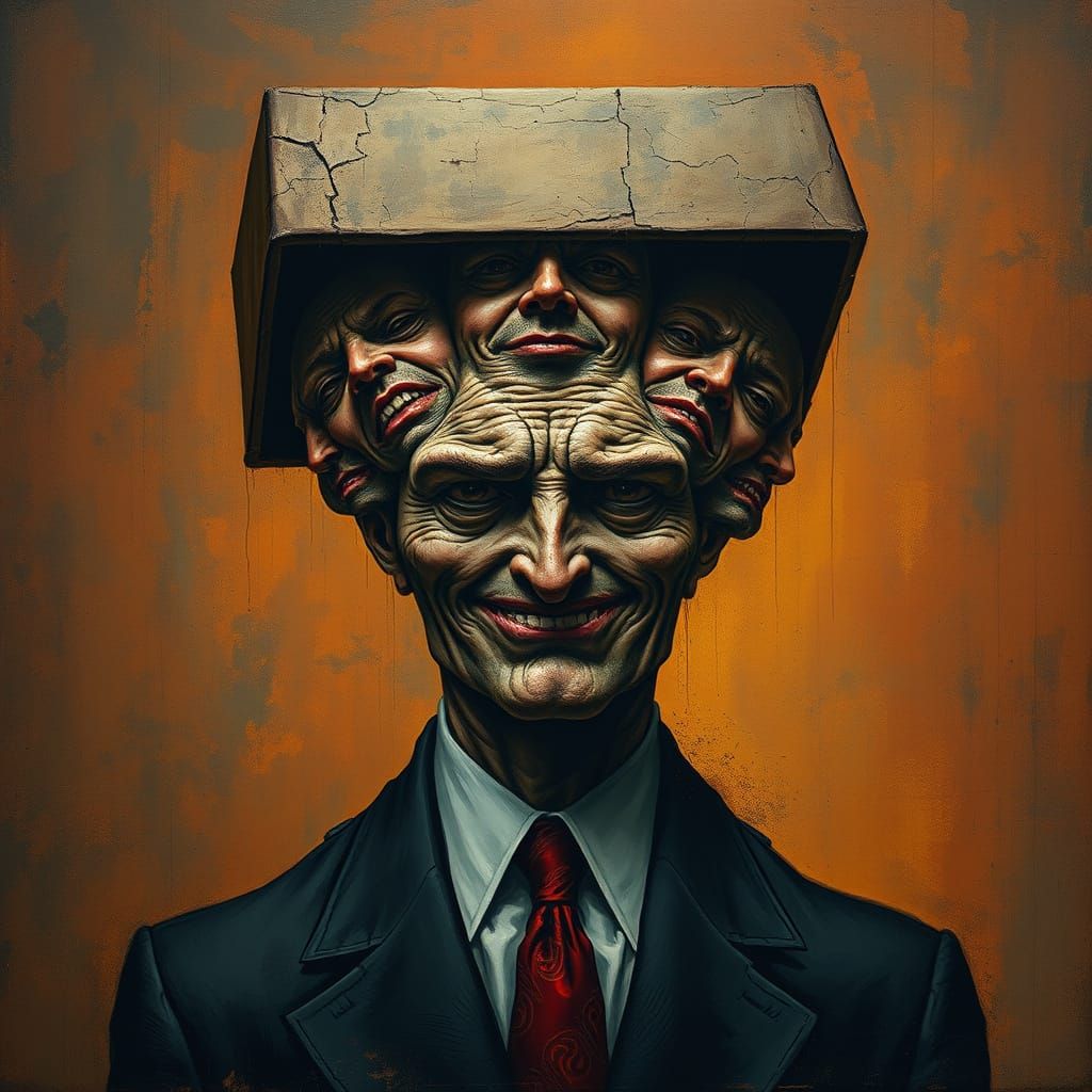 Man with Hidden Emotions in Dark Expressive Style