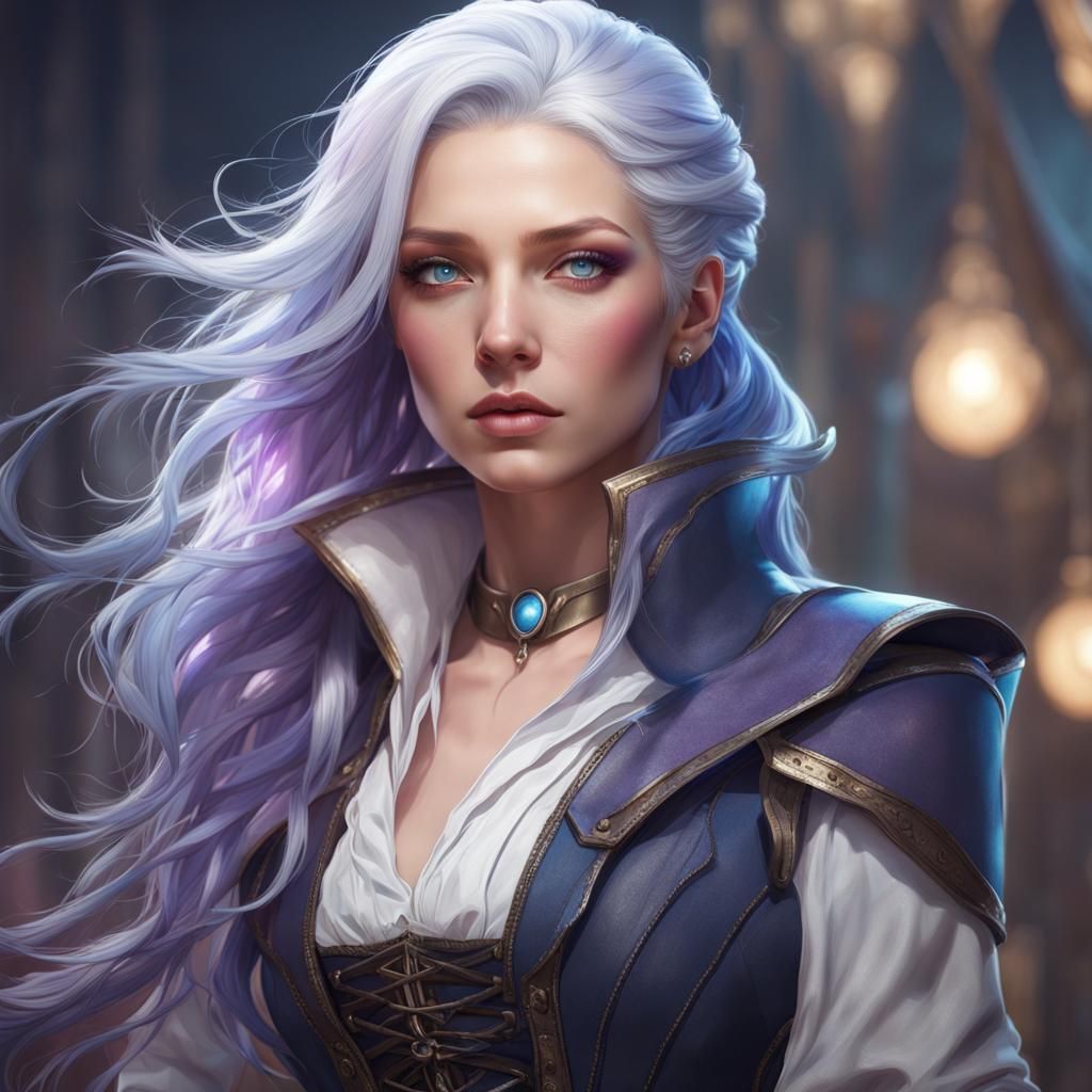 Fantasy Portrait of a Woman with Flowing Hair
