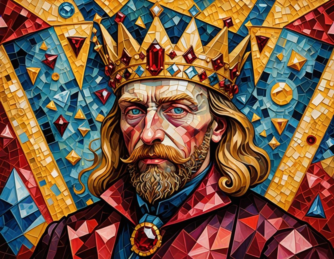 Abstract King in Post-Impressionist Style