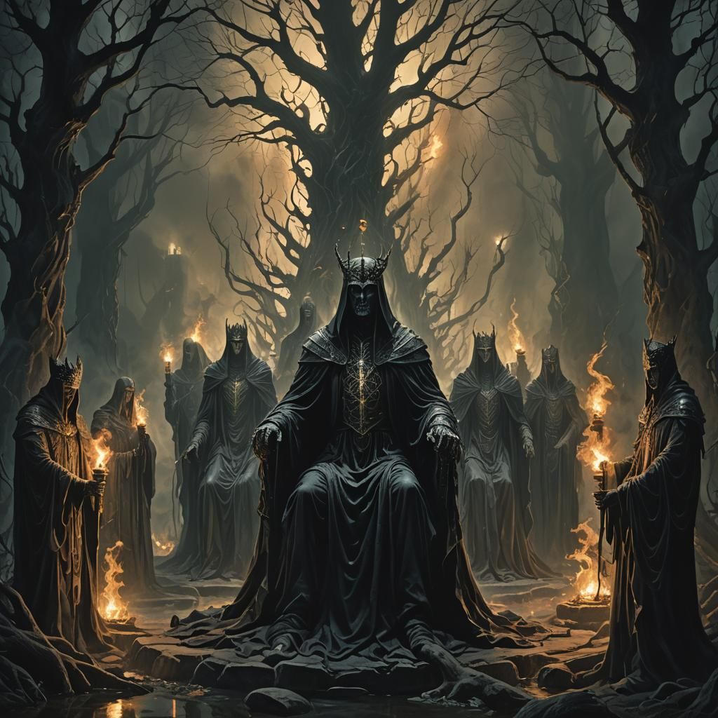 Spectral Figures Before the Underworld Lord