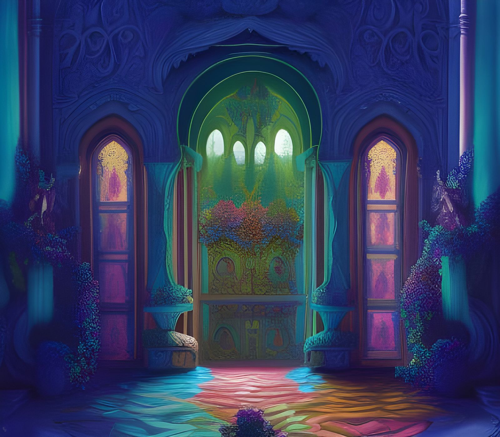 Fairy Fae Palace Interior in Rococo Art Style
