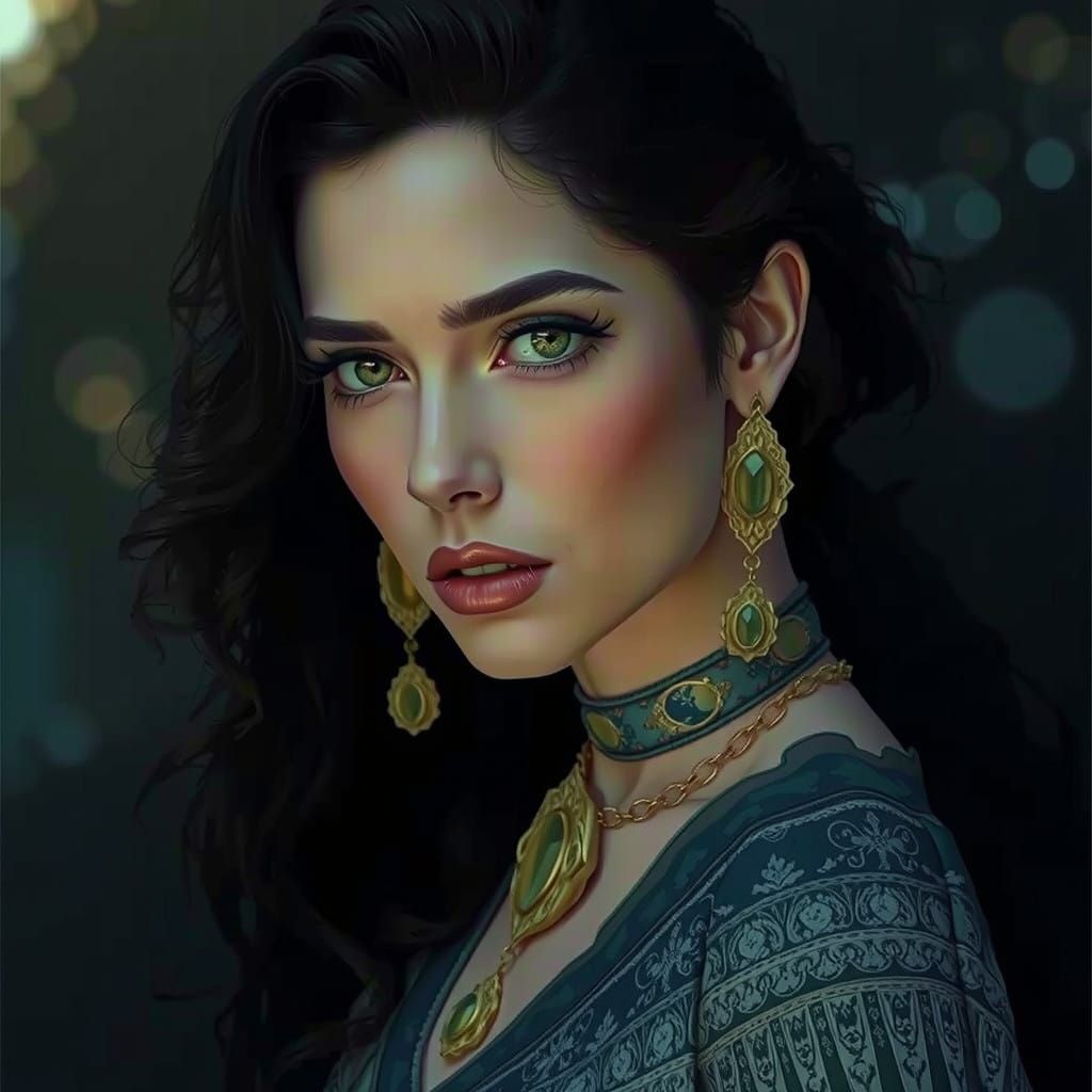 Ethereal Vampire Goddess in Victorian Splendor