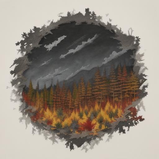 Cozy Autumn Landscape in Mixed Media Paper Collage