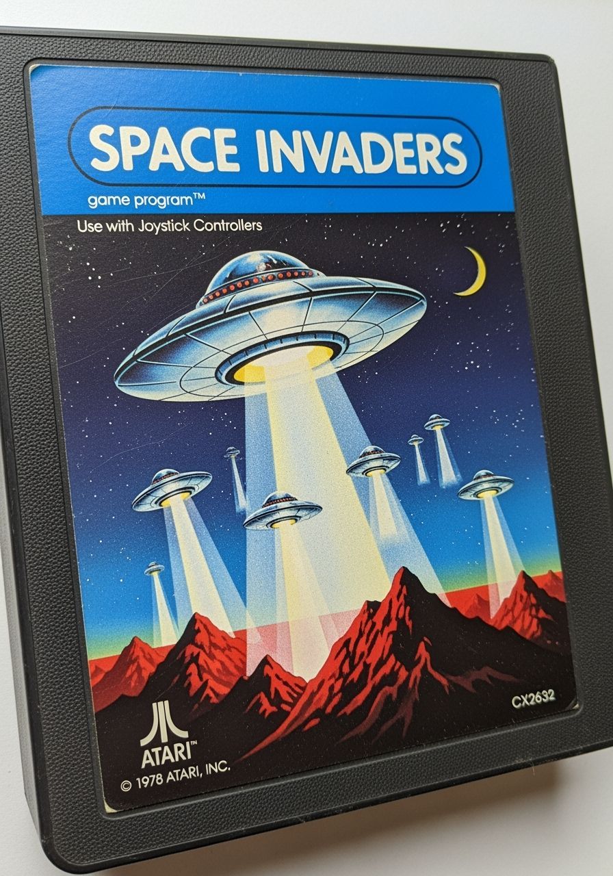 Vintage Atari Space Invaders Game Package