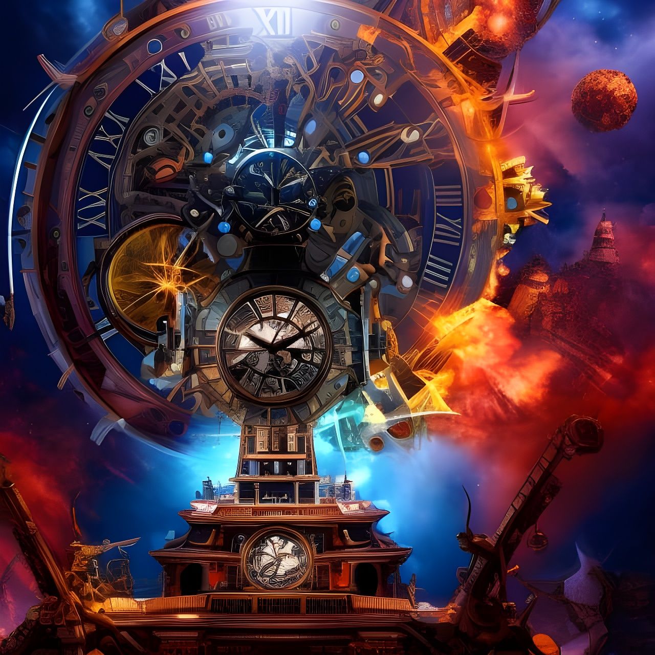 Inside a beautiful giant sentient clock