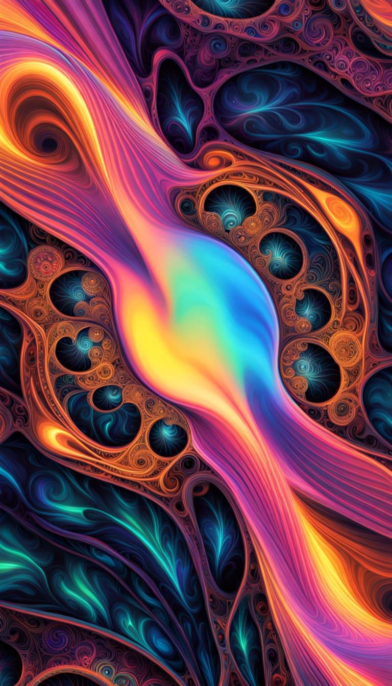 Firefly Mating Swarm: Prismatic Digital Illustration