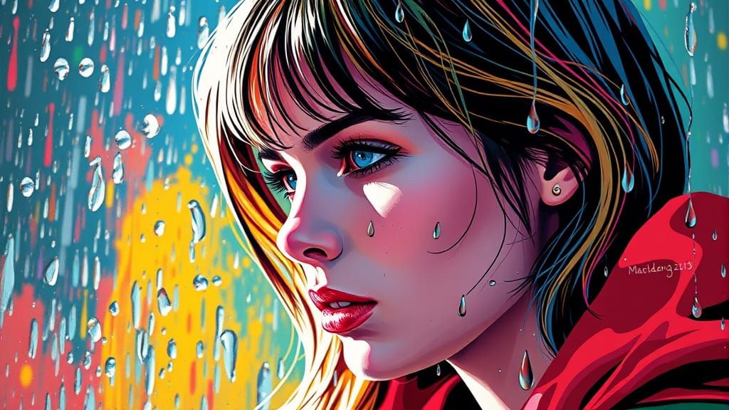 Supergirl in Warhol-Inspired Splash Art